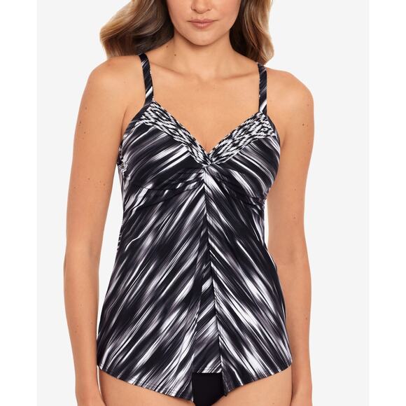 Miraclesuit Warp Speed Love Knot Dd Tankini Top Women's SIZE 10